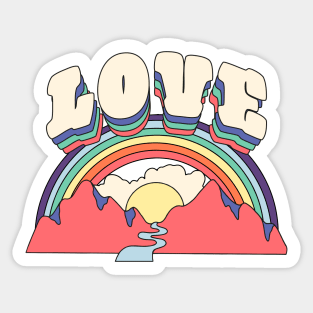 Retro Love Rainbow Sticker